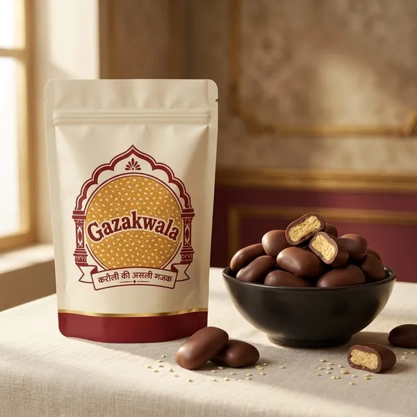 Chocolate Kaju Gazak — चॉकलेट काजू गजक — traditional gazak from Karauli